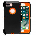 Premium Armor Heavy Duty Case with Clip for iPhone 8 / 7 / 6S / 6 (Black Orange)